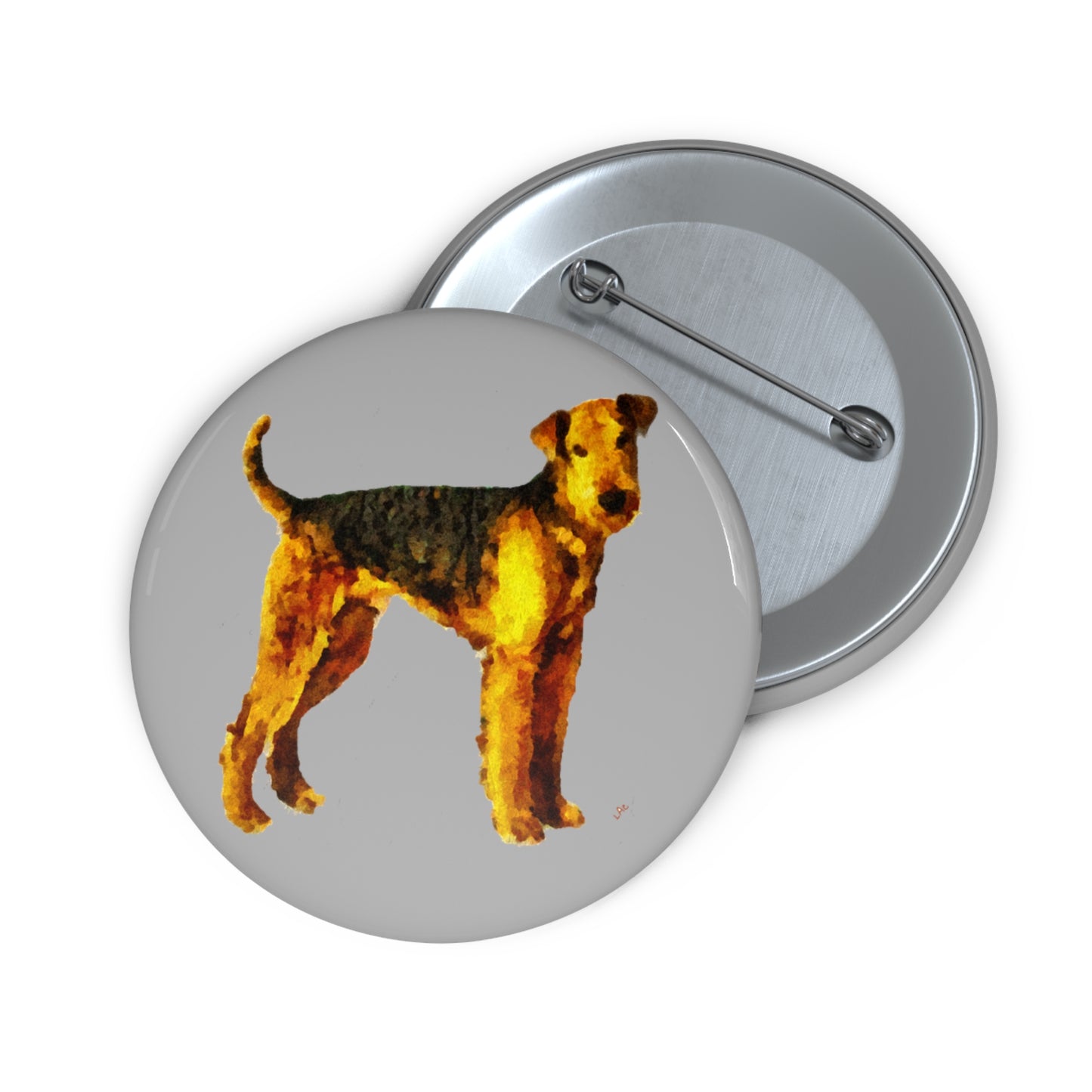 Airedale Terrier Metal Pinback Buttons