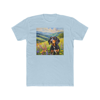 Black & Tan Coonhound Men's Fitted Cotton Crew Tee