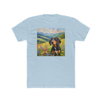 Black & Tan Coonhound Men's Fitted Cotton Crew Tee