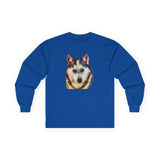 Siberian Husky 'Sacha' Unisex Cotton Long Sleeve Tee
