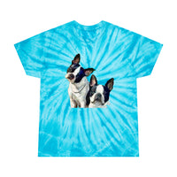 Boston Terriers 'Skipper & Dee Dee'  Unisex Cotton Tie-Dye Tee, Cyclone