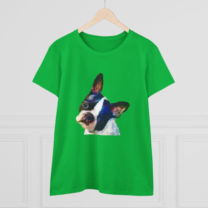 Boston Terrier 'Skipper' Women's Midweight Cotton Tee
