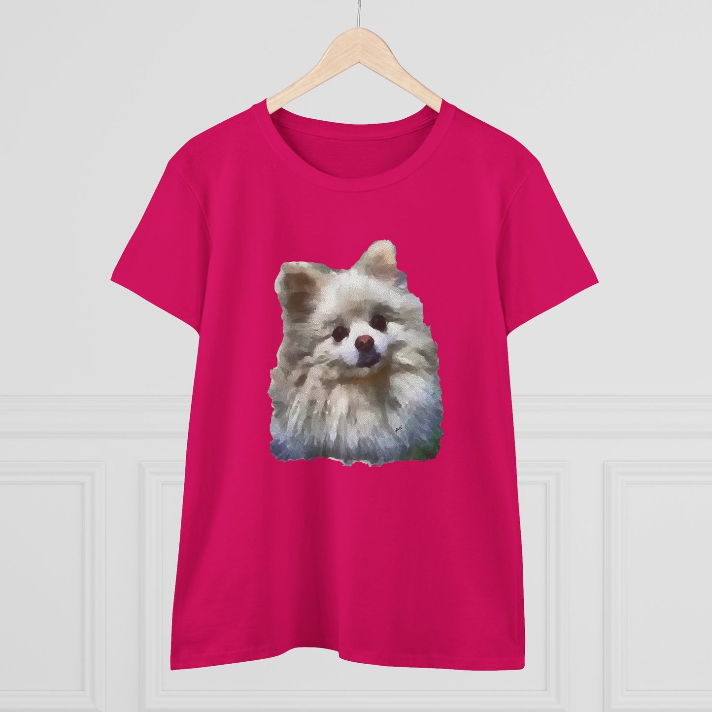 Pomeranian 'Snowball' Women's Midweight Cotton Tee