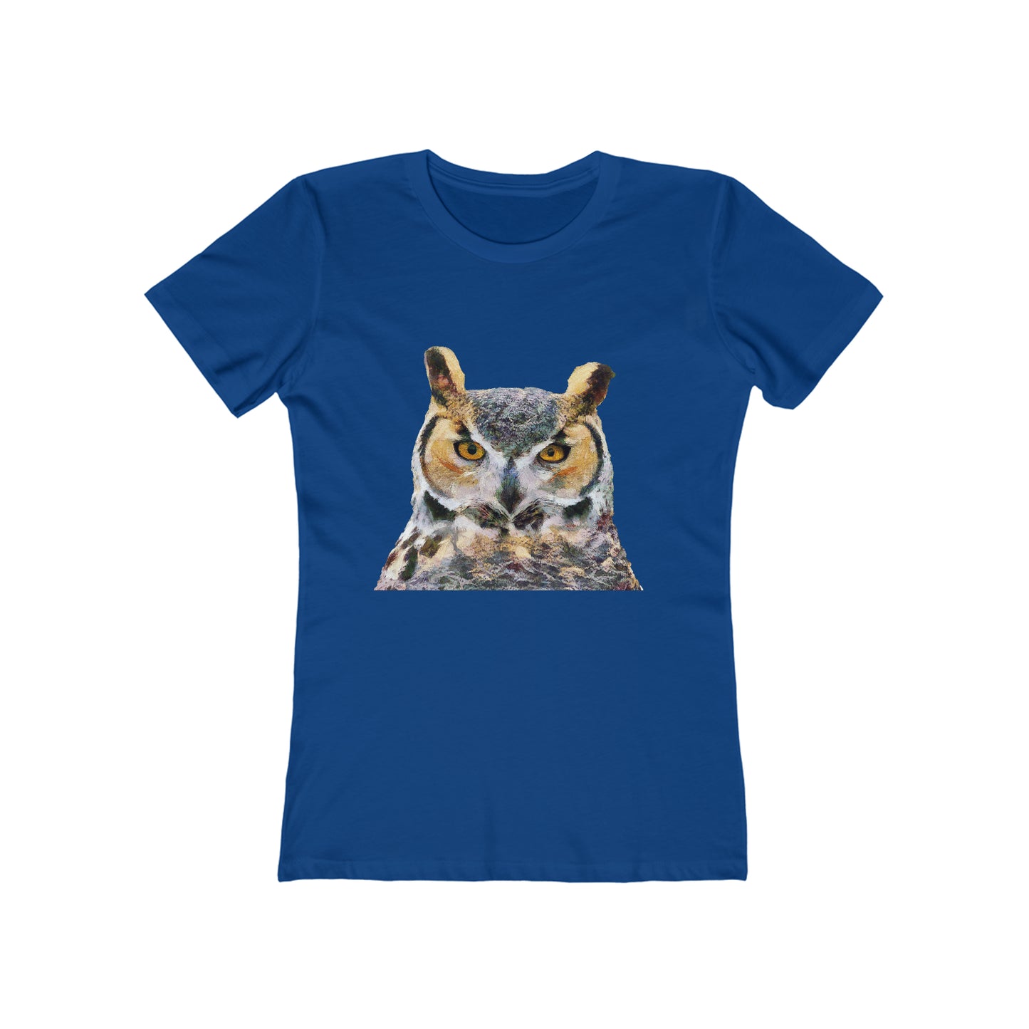 Great Horned Owl 'Hooty' - -  Women's Slim Fit Ringspun Cotton T-Shirt