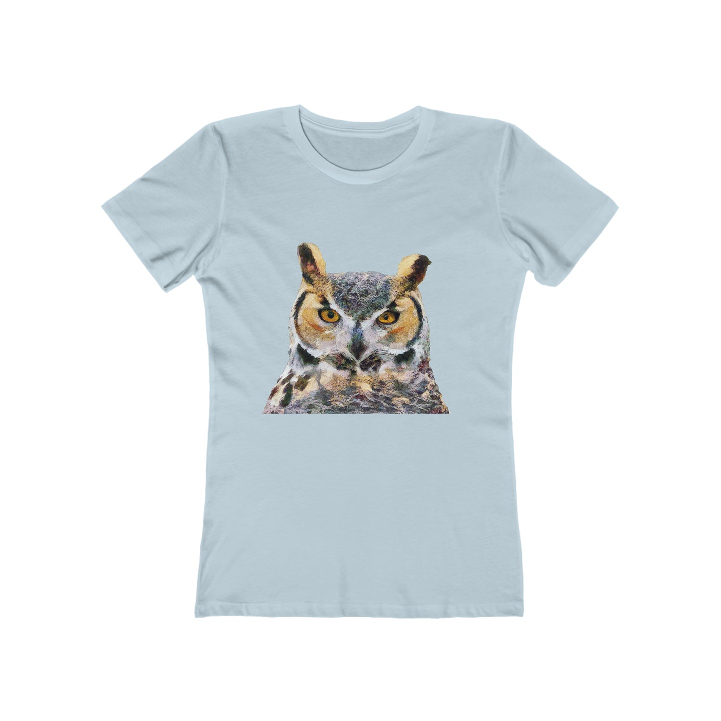 Great Horned Owl 'Hooty' - -  Women's Slim Fit Ringspun Cotton T-Shirt