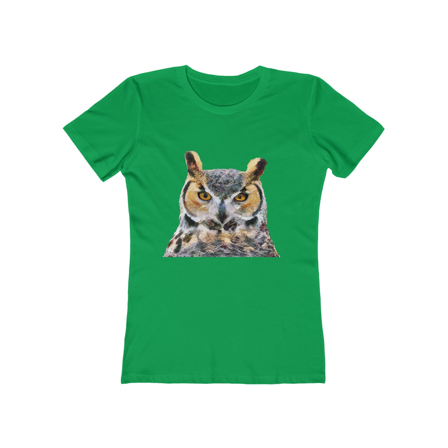Great Horned Owl 'Hooty' - -  Women's Slim Fit Ringspun Cotton T-Shirt