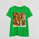 Cat  "Brucie's Eyes"Women's Midweight Cotton Tee