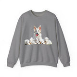 White Swiss Shepherds - 'Heidi and Her Pups' Unisex 50/50 Crewneck Sweatshirt