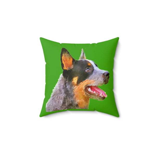 Blue Heeler - Australian Cattle Dog 'Percy'  -  Spun Polyester Throw Pillow