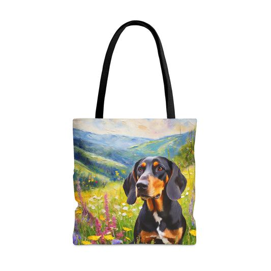 Black & Tan Coonhound Tote Bag