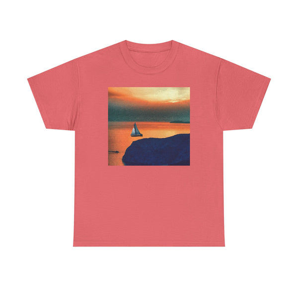 Kastro Sunset (Sifnos Island, Greece) Unisex Heavy Cotton Tee