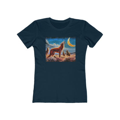 Coyotees in Moonlight Women's Slim Fitted Ringspun Cotton Tee
