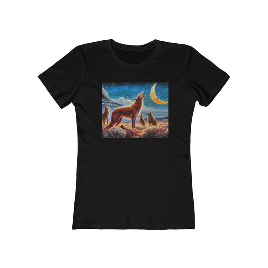 Coyotees in Moonlight Women's Slim Fitted Ringspun Cotton Tee