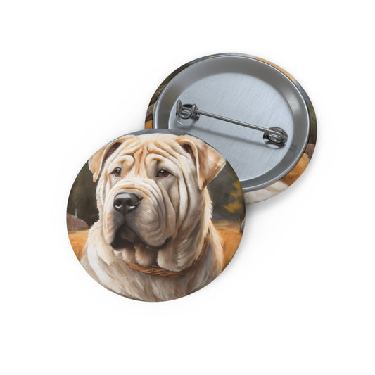 Exquisite Chinese Shar-Pei Metal Pinback Buttons