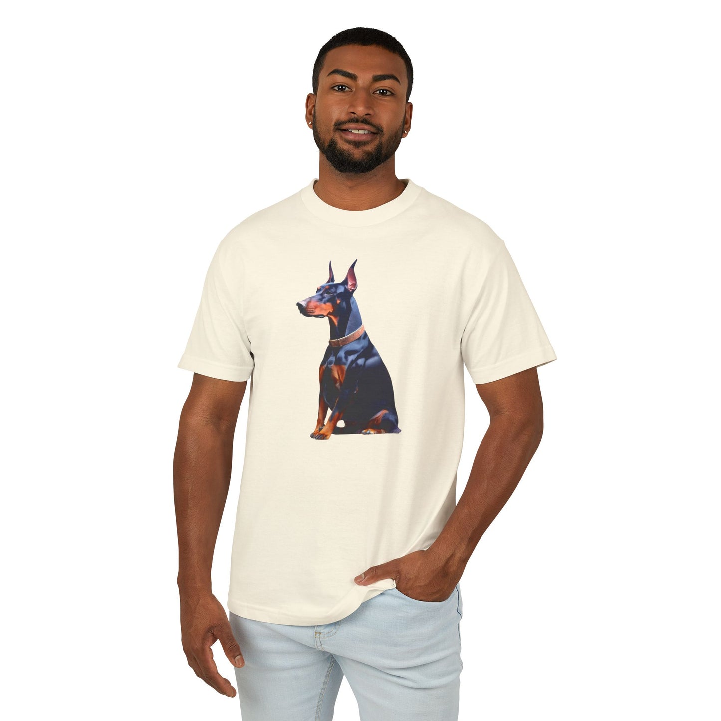 Doberman Pinscher Unisex Relaxed Fit Heavyweight Cotton Tee