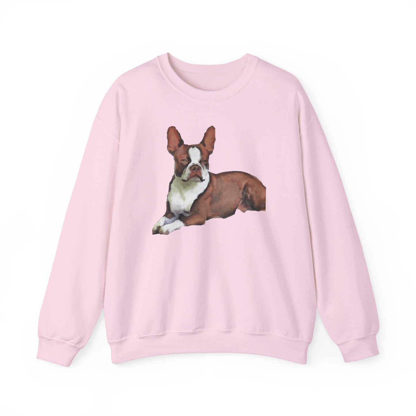 Boston Terrier - Brown & White Unisex 50/50 Crewneck Sweatshirt