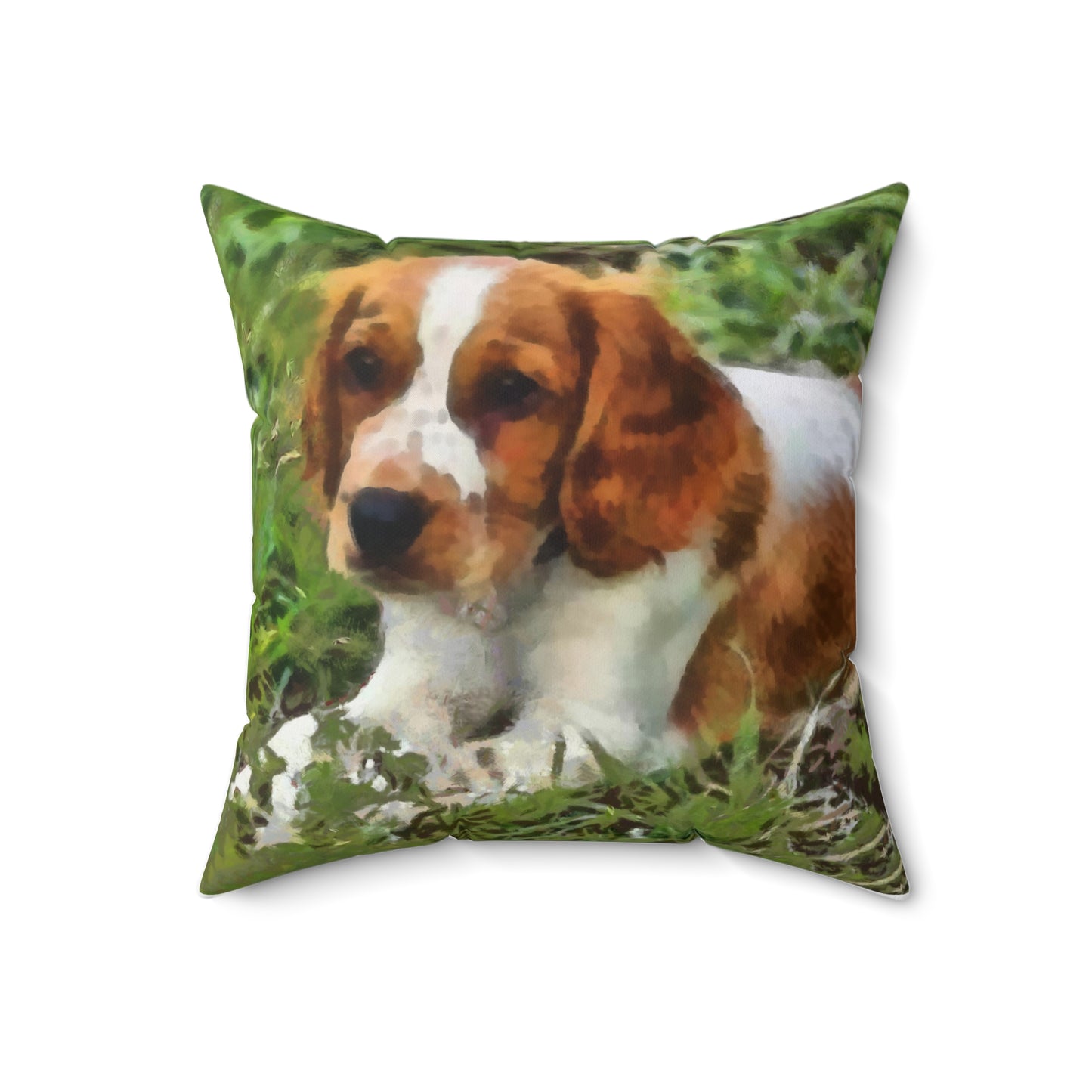 Welsh Springer Spaniel Spun Polyester Throw Pillow