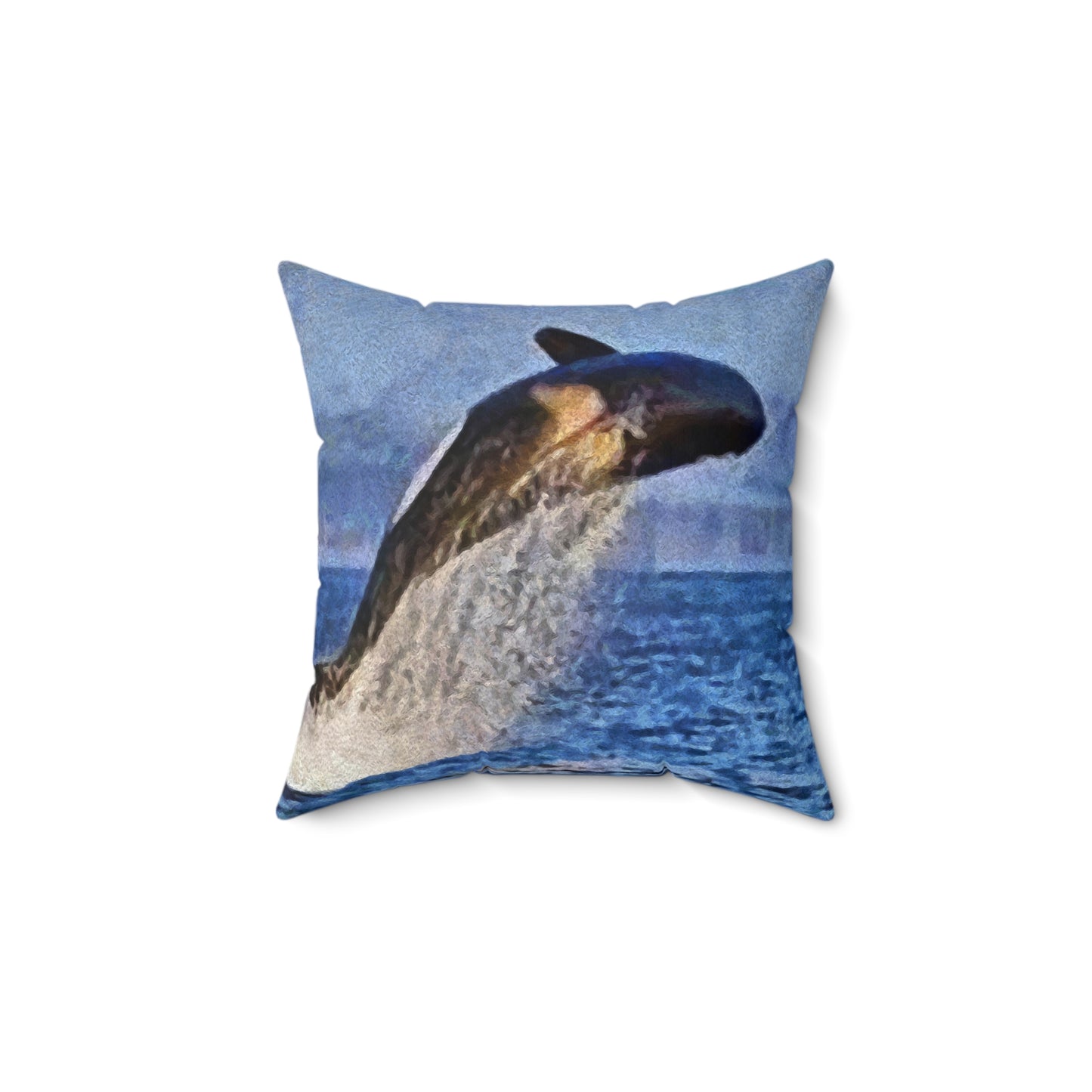 Whale 'Leviathan' Spun Polyester Throw Pillow
