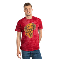 Dachshund 'Doxie 1' Unisex Cotton Tie-Dye Tee, Crystal