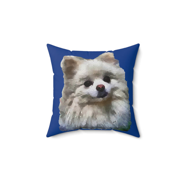 Pomeranian 'Snowball' - Spun Polyester Throw Pillow