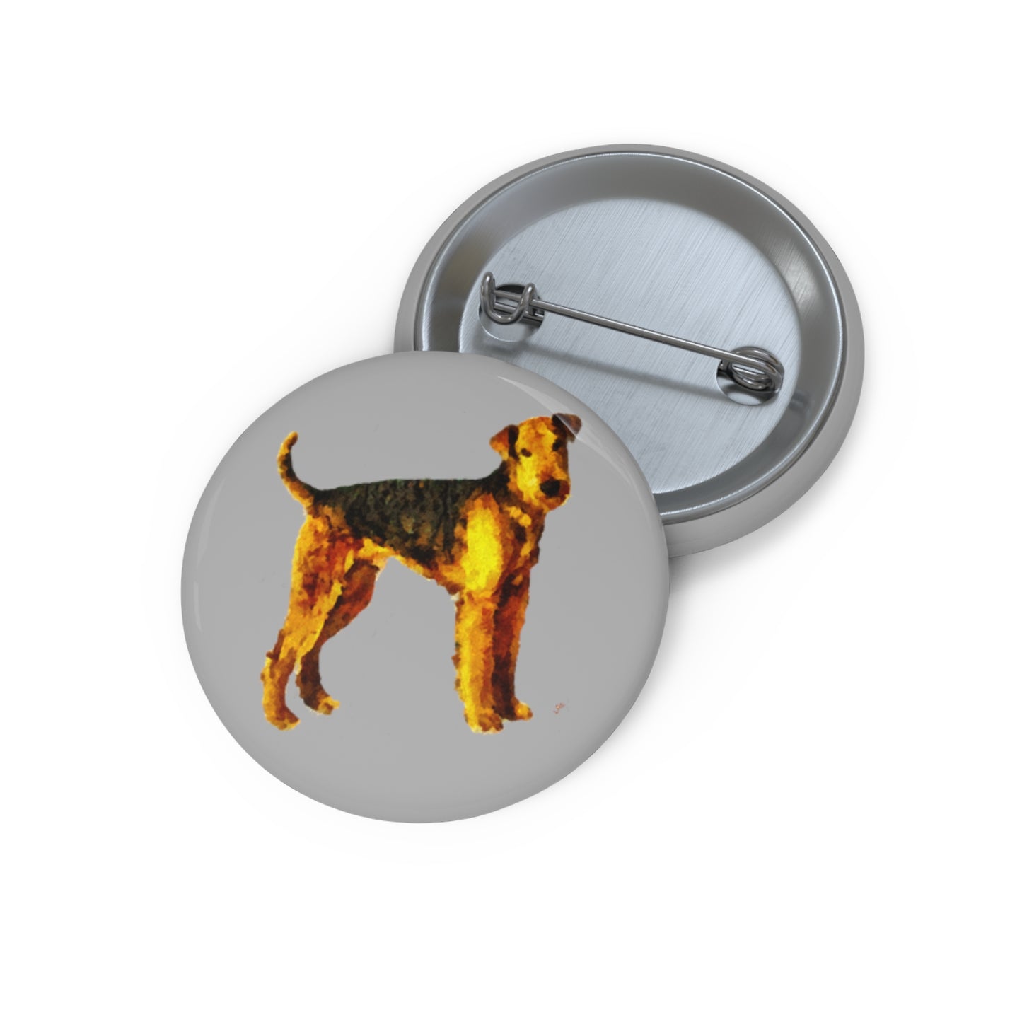 Airedale Terrier Metal Pinback Buttons