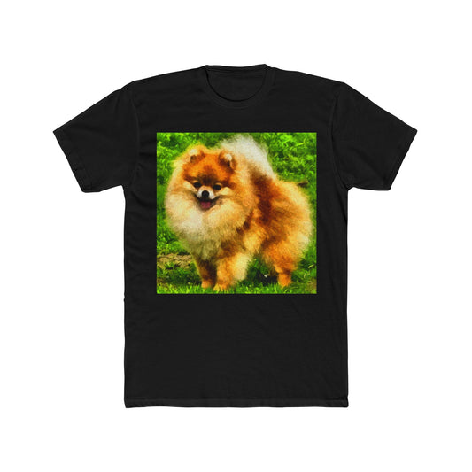 Pomeranian 'Pom Pom' Men's FIted Cotton Crew Tee