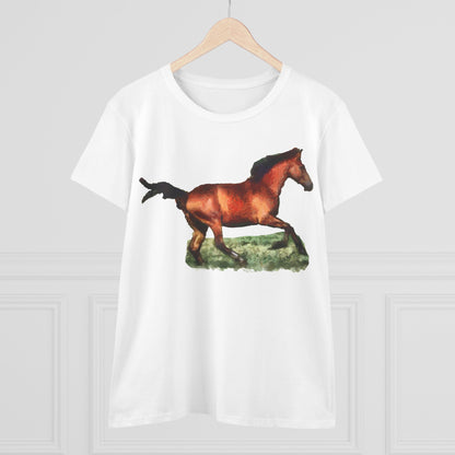 Horse 'Sam' Women's Midweight Cotton Tee