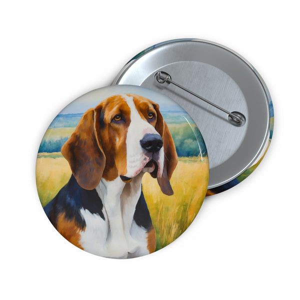 American English Coonhound Metal Pinback Buttons