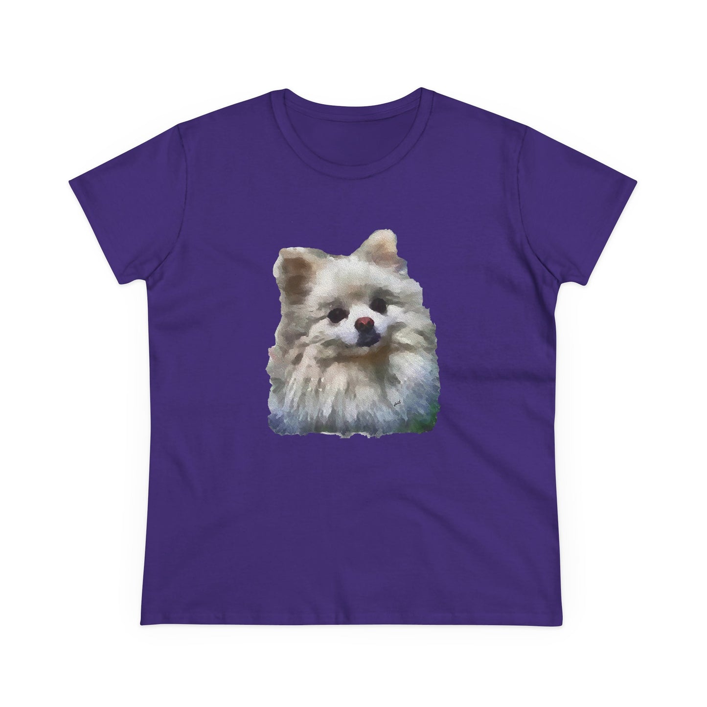 Pomeranian 'Snowball' Women's Midweight Cotton Tee