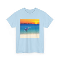 Blue Heron in Sunset Unisex Heavy Cotton Tee