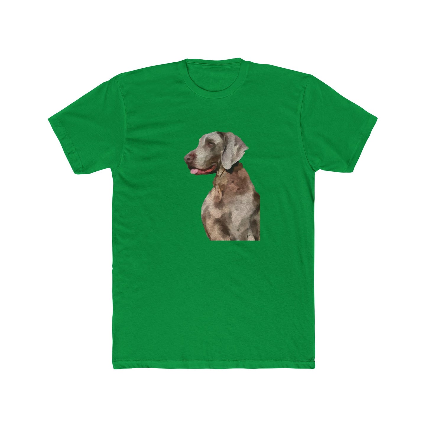 Weimaraner 'Rocky' - Men's Fitted Cotton Crew Tee