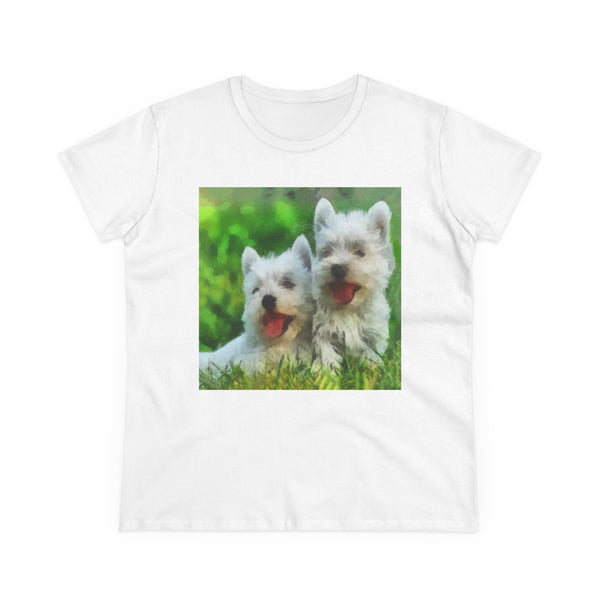 Westies - West Highland Terriers Women's Midweight Cotton Tee