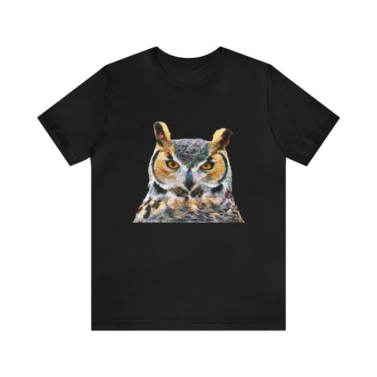Great Horned Owl 'Hooty' - -  Classic Jersey Short Sleeve Tee