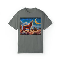Coyotes under Moonlight Unisex Relaxed Fit Garment-Dyed T-shirt