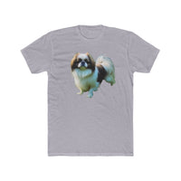 "Japanese Chin Painting - Men's Fitted Cotton Crew Tee"