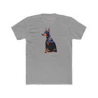 Doberman Pinscher Fine Art Men's Fitted Cotton Crew Tee