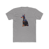 Doberman Pinscher Fine Art Men's Fitted Cotton Crew Tee