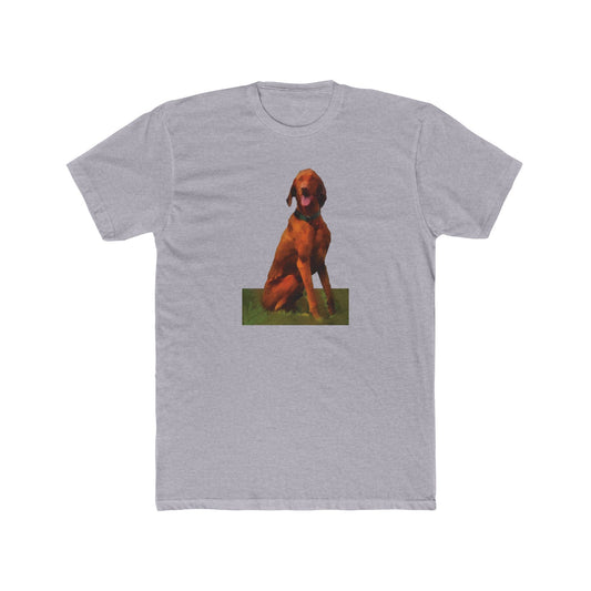 Vizsla 'Waiting For The Bride' Men's Fitted Cotton Crew Tee