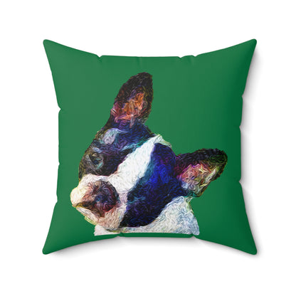 Boston Terrier 'Skipper' Spun Polyester Throw Pillow