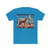 Coyotes in Moonlight --  Men's Fitted Cotton Crew Tee