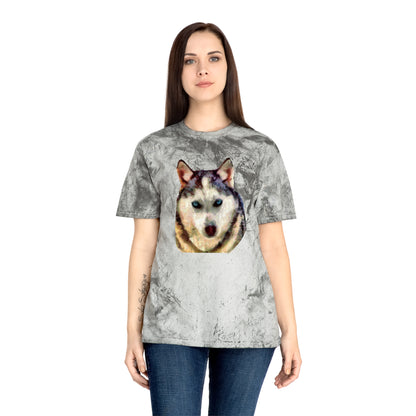 Siberian Husky 'Sacha' Unisex Cotton Color Blast T-Shirt