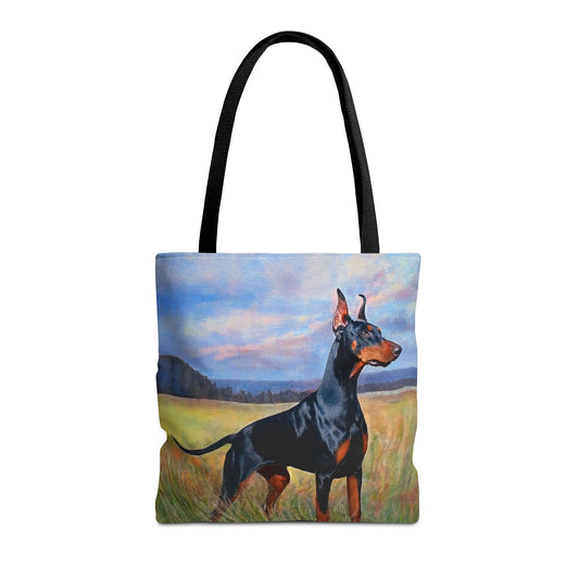 Doberman Pinscher Polyester Tote Bag (AOP)