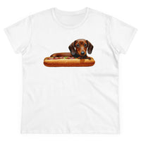 Dachshund  --  Weiner Dog  --  Women's Midweight Cotton Tee