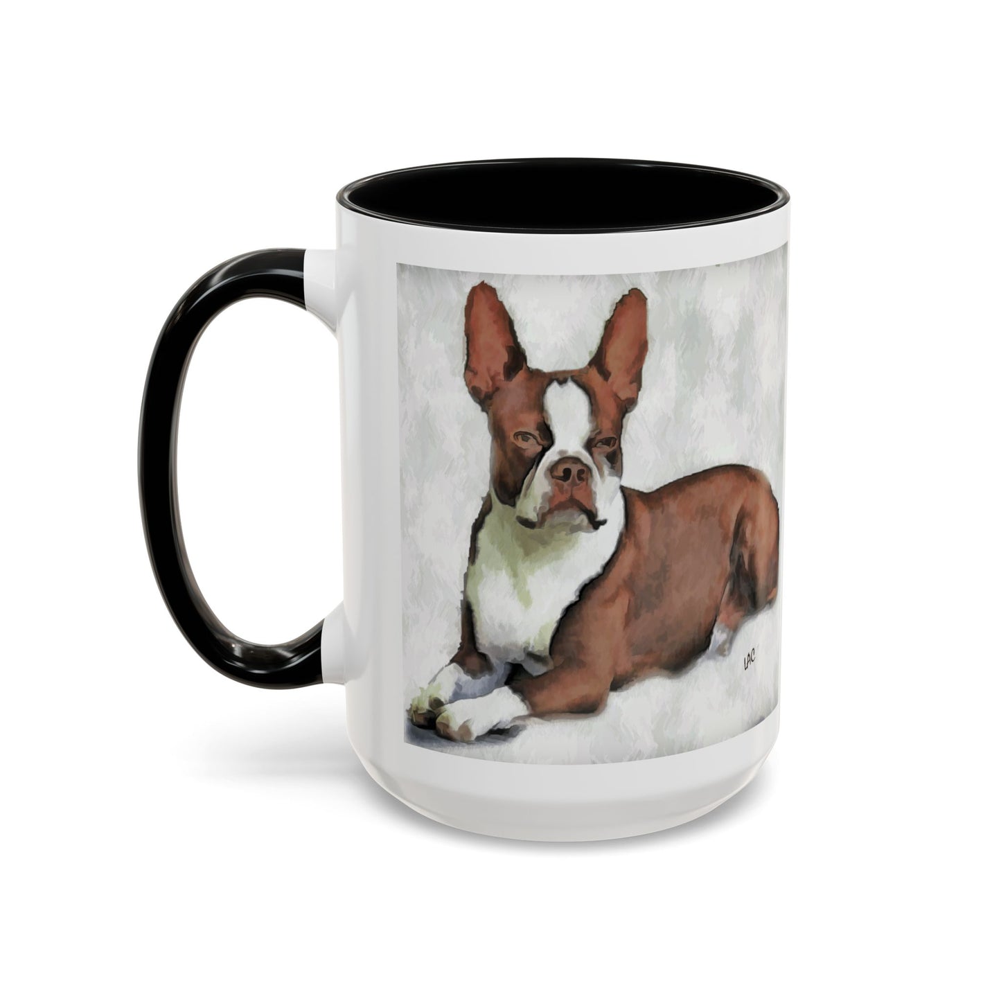 Charming Boston Terrier Accent Ceramic Coffee Mug