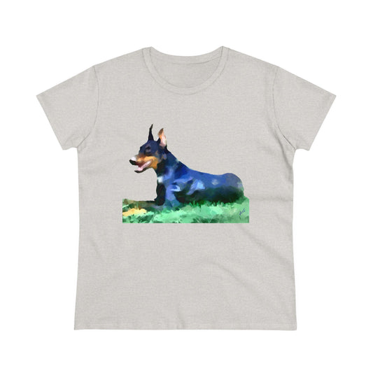 Doberman Pinscher Women's Midweight Cotton Tee