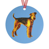 Airedale Terrier 'Lucy' Metal Ornaments  -