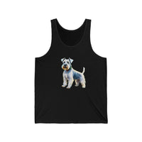 White Schnauzer Unisex Jersey Tank