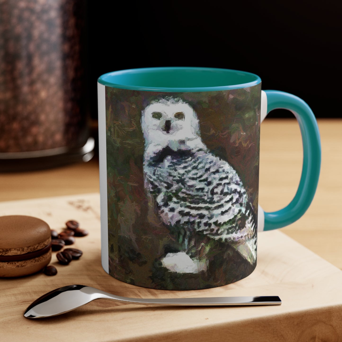 Snowy White Owl Accent Coffee Mug, 11oz