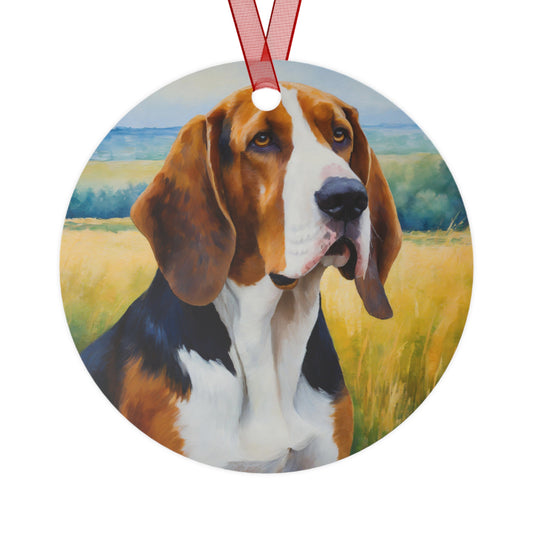 Whimsical American English Coonhound Metal Ornaments
