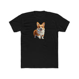 Welsh Corgi Puppy - Men's Fitted Cotton Crew Tee